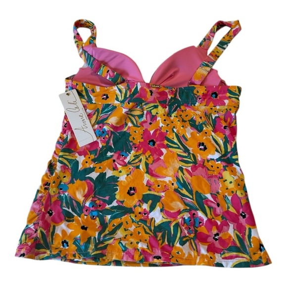 Anne Cole Women's Easy Triangle Tankini Swim Top Size 32C /34B Sunshine Floral - Picture 13 of 16